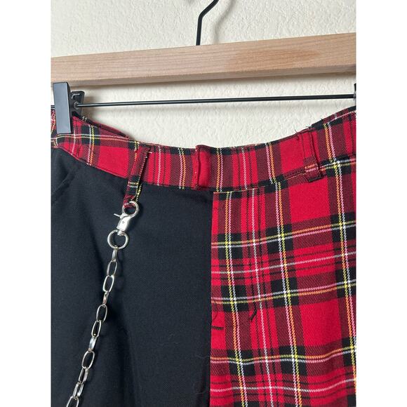Hot Topic Women's Size Small Pants Plaid Colorblock Grunge Goth Punk Rock Black - Picture 6 of 11
